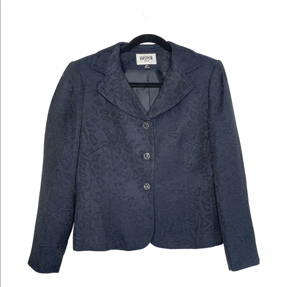 Vintage Navy Blue Size 10/12 Kasper Skirt Suit